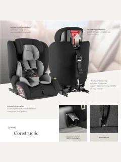 MMM® Zitverhoger Isofix - Autozitje - Stoelverhoger - met ISOFIX Austo Seat - Superdikke, Comfortabele Vulling