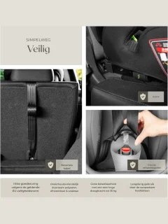 MMM® Zitverhoger Isofix - Autozitje - Stoelverhoger - met ISOFIX Austo Seat - Superdikke, Comfortabele Vulling