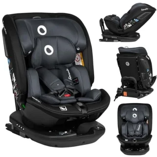 Draaibaar i-Size Autostoel 360° voor Kinderen (40-150 cm) – ISOFIX & Top Tether, Veiligheid en Comfort