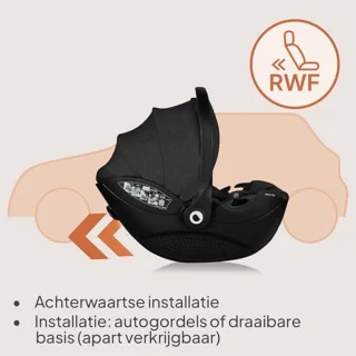 Autostoeltje Groep 0+ 40-87 cm | Achterwaarts Gericht | Lichtgewicht en Ademend | Inklapbare Autostoel