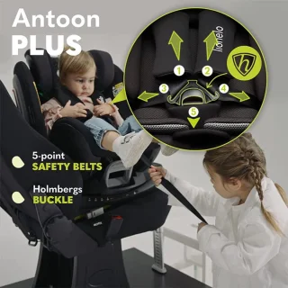 Autostoel 360 Graden Draaibaar voor Baby's en Kinderen 0-18 kg i-Size Met ISOFIX en Verstelbare Hoofdsteun