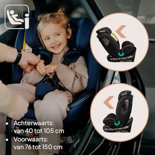 360° Draaibaar i-Size Autostoeltje - Groep 0/1/2/3 - Verstelbare Hoofdsteun - Veiligheid ISOFIX & Top Tether