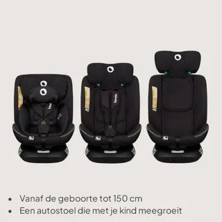 360° Draaibaar i-Size Autostoeltje - Groep 0/1/2/3 - Verstelbare Hoofdsteun - Veiligheid ISOFIX & Top Tether