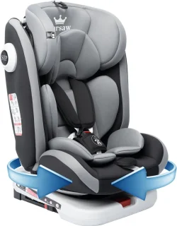 Zitverhoger ISOFIX - Autostoel - Kinderzitje - Kinderstoel - 0 tot 12 jaar - 9 tot 36 kg - Zwart - Grijs 43 x 48 x 67 cm