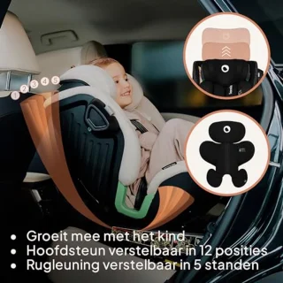 360° Draaibare i-Size Autostoel voor Kinderen Groep 0/1/2/3 (40-150 cm) – Veilig en Comfortabel