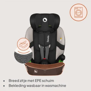 Autostoel ISOFIX voor Kind & Baby (1.5 tot 12 jaar / 76-150 cm / 9-36 kg / Groep 1 2 3) – Nieuwste Veiligheidsnorm – Groeit mee – Breed zit- en rugdeel – Zijbescherming – 10-standen Hoofdsteun – Wasbare Bekleding – Autostoeltje Lionelo Billy i-Size