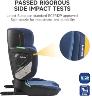Opvouwbare Kinderstoel met ISOFIX voor Kinderen 100-150 cm - i-Size R129 Geschikt voor Reizen