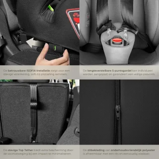 Autostoel met i-Size Goedkeuring en ISOFIX Bevestiging – Veilig en Comfortabel Zitverhoger voor Kinderen