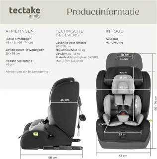 Autostoel met i-Size Goedkeuring en ISOFIX Bevestiging – Veilig en Comfortabel Zitverhoger voor Kinderen