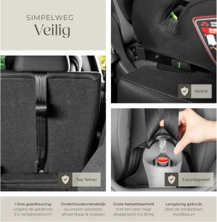 Autostoel met i-Size Goedkeuring en ISOFIX Bevestiging – Veilig en Comfortabel Zitverhoger voor Kinderen