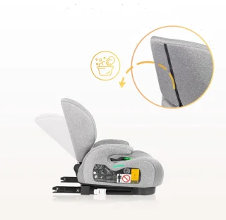 IsoFix Autostoel i-Size Booster (Beige, 125–150 cm, ca. 6–12 jaar)