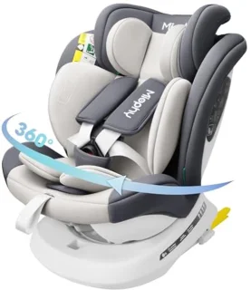 Autostoel I-Size 360° Rotatie voor Kinderen, Groep 0+1/2/3, 0-12 Jaar, 40-150 cm, Autostoeltje met Isofix