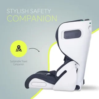 Compacte opvouwbare autostoel en reistas voor peuters - Zwarte Isofix autostoel met top tether en veiligheidsgordelfitting