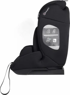 BabyGO Lumo i-Size autostoel - voor kinderen van 76-150 cm - Groep 1-2-3 (9-36kg) - Autogordel bevestiging - Zwart
