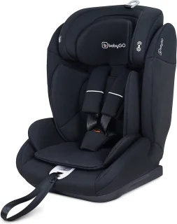 BabyGO Lumo i-Size autostoel - voor kinderen van 76-150 cm - Groep 1-2-3 (9-36kg) - Autogordel bevestiging - Zwart