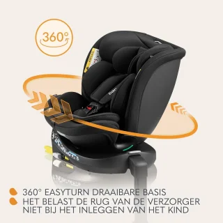 Autostoel 360° Draaibaar - Groep 0/1/2/3 (40-150 cm) - Veilig en Comfortabel met ISOFIX en Verstelbare Hoofdsteun