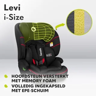 i-Size Autostoel Groep 1/2/3 76-150 cm – Kinderzitje met 5-Puntsgordel en Verstelbare Hoofdsteun – Veilig en Comfortabel – Rood