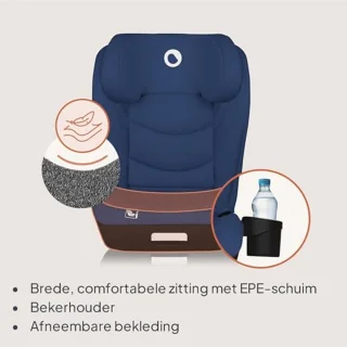 Autostoel voor Kinderen 100-150 cm met ISOFIX, R129, Verstelbare Hoofdsteun, 4 Ligstanden, Zijbescherming en Bekerhouder