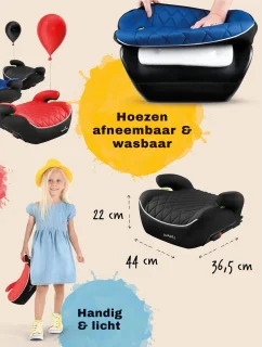 MMM® Zitverhoger Isofix - Autozitje - Stoelverhoger - 3.5-12 Jaar (100-150 cm) - Minnie Mouse Opvouwbare Autostoel - 14 Hoofdsteunposities