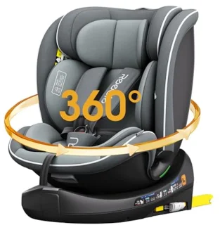 360° Draaibaar I-Size Kinderzitje met ISOFIX voor Kinderen van 0-12 Jaar en Tot 150 cm