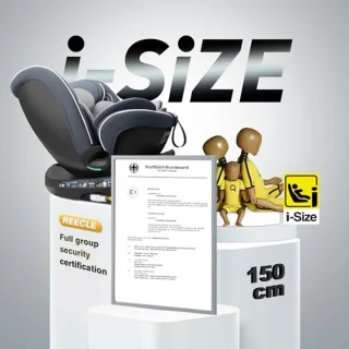 360° Draaibaar I-Size Kinderzitje met ISOFIX voor Kinderen van 0-12 Jaar en Tot 150 cm