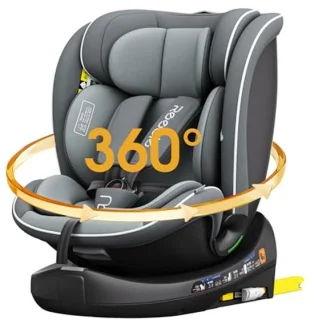 360° Draaibaar I-Size Kinderzitje met ISOFIX voor Kinderen van 0-12 Jaar en Tot 150 cm