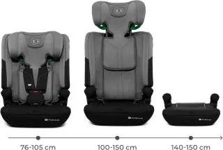 Kinderkraft I-COMFY 3-in-1 i-Size Autostoel – 76-150 cm – Groep 1/2/3 – R129 Goedgekeurd – Grijs