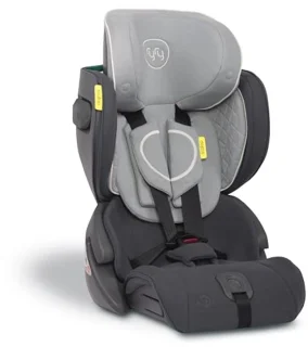 Opvouwbare compacte autostoel voor peuters - Grijs - Isofix met top tether en veiligheidsgordelfitting - Draagbaar autostoeltje 15 maanden +