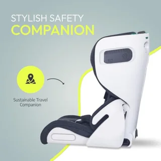 Opvouwbare compacte autostoel voor peuters - Grijs - Isofix met top tether en veiligheidsgordelfitting - Draagbaar autostoeltje 15 maanden +