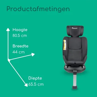 360 Draaibare Autostoel voor Kinderen tot 12 Jaar - i-Size, ISOFIX, Zijdelingse Bescherming, 4 Ligposities