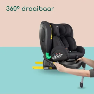 360 Draaibare Autostoel voor Kinderen tot 12 Jaar - i-Size, ISOFIX, Zijdelingse Bescherming, 4 Ligposities