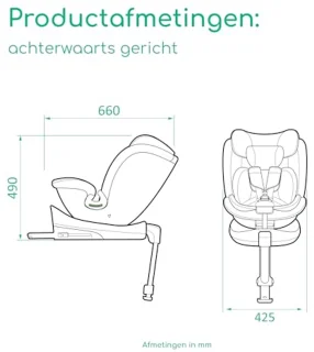 360° Draai Autostoel voor Kinderen 0-12 Jaar, i-Size, ISOFIX, Met Steunpoot, 8 Verstelbare Ligstanden