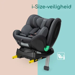 360 Draaibare Autostoel voor Kinderen, i-Size Autostoeltje van 0-12 Jaar, ISOFIX Bevestiging, Maximale Veiligheid, 4 Ligposities, Kinderstoeltje met Hoofdsteunverstelling en Zijdelingse Bescherming
