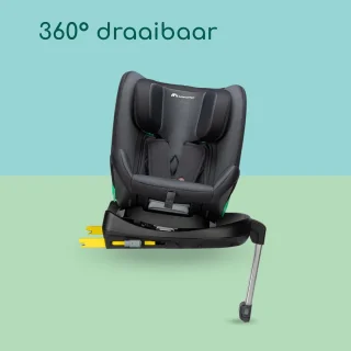 360 Draaibare Autostoel voor Kinderen, i-Size Autostoeltje van 0-12 Jaar, ISOFIX Bevestiging, Maximale Veiligheid, 4 Ligposities, Kinderstoeltje met Hoofdsteunverstelling en Zijdelingse Bescherming
