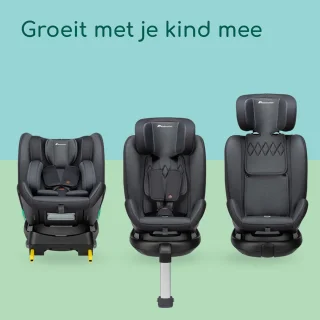 360 Draaibare Autostoel voor Kinderen, i-Size Autostoeltje van 0-12 Jaar, ISOFIX Bevestiging, Maximale Veiligheid, 4 Ligposities, Kinderstoeltje met Hoofdsteunverstelling en Zijdelingse Bescherming