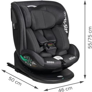 Autostoel I-Size Groep 0/1/2/3 met Isofix en Top Tether – Draaibaar tot 360° voor Kinderen van 0 tot 12 Jaar, Achterwaarts tot 18 kg