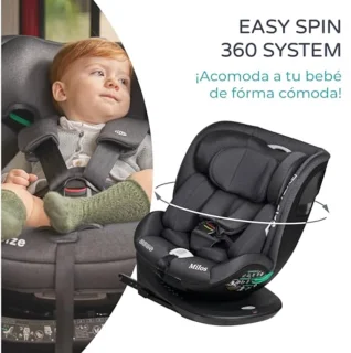 Autostoel I-Size Groep 0/1/2/3 met Isofix en Top Tether – Draaibaar tot 360° voor Kinderen van 0 tot 12 Jaar, Achterwaarts tot 18 kg