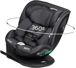 Autostoel I-Size Groep 0/1/2/3 met Isofix en Top Tether – Draaibaar tot 360° voor Kinderen van 0 tot 12 Jaar, Achterwaarts tot 18 kg