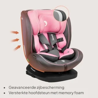360° Draaibaar Autostoeltje voor Kinderen – i-Size Veiligheidsautostoel Groep 0/1/2/3 (40-150 cm) met ISOFIX en Top Tether