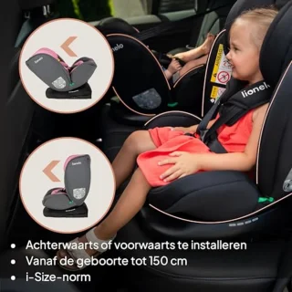 360° Draaibaar Autostoeltje voor Kinderen – i-Size Veiligheidsautostoel Groep 0/1/2/3 (40-150 cm) met ISOFIX en Top Tether