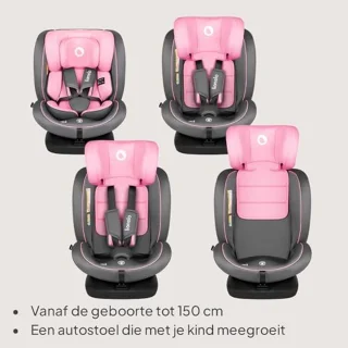 360° Draaibaar Autostoeltje voor Kinderen – i-Size Veiligheidsautostoel Groep 0/1/2/3 (40-150 cm) met ISOFIX en Top Tether