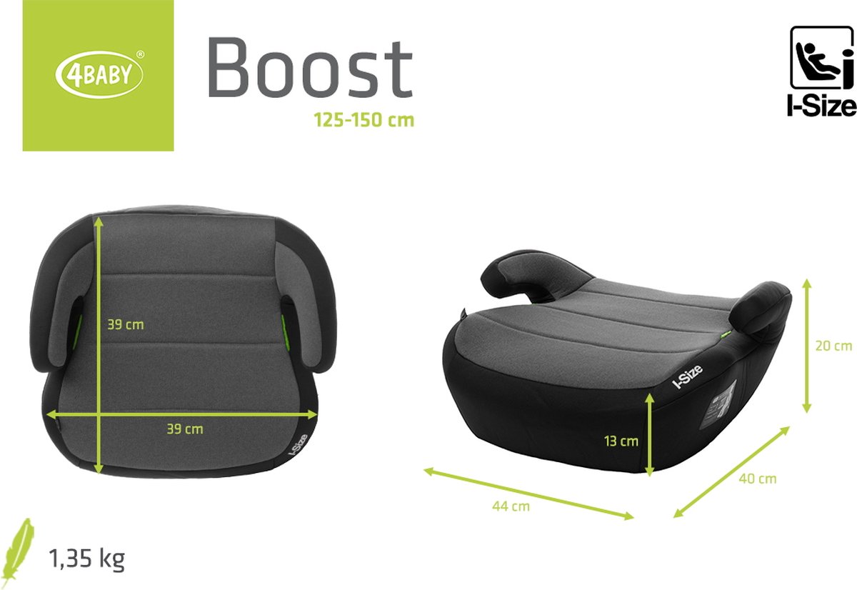 4Baby Boost Grey i-Size Booster 125-150 cm