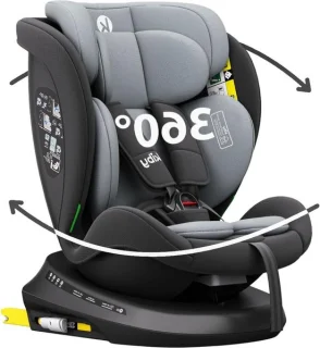 Autokinderzitje 360 graden draaibaar grijs