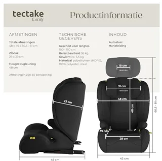 Autostoel Isofix I-Size 100-150 cm