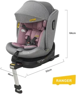 Autostoeltje roze grijs