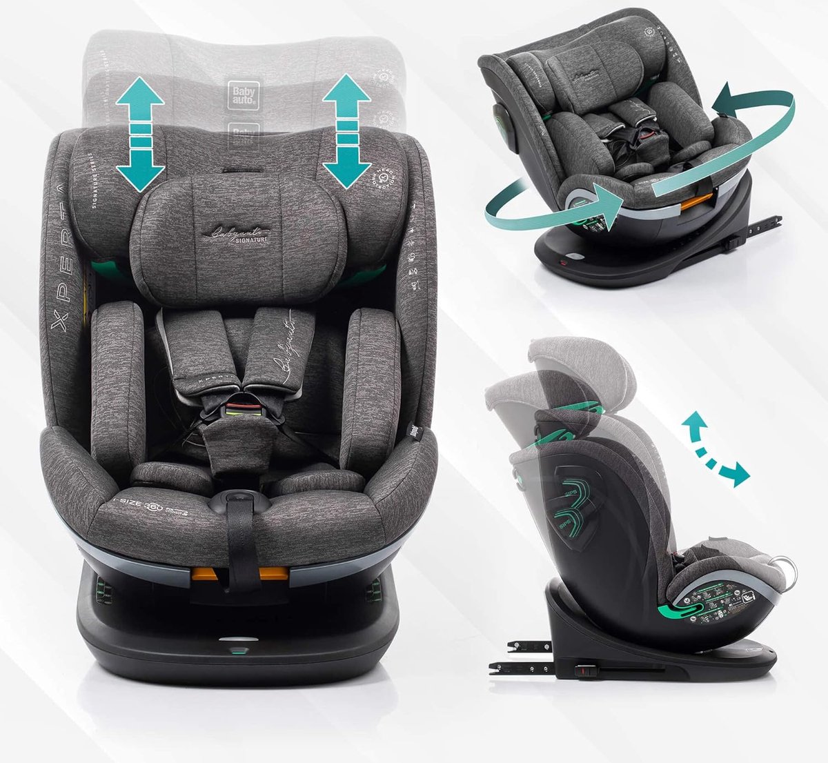 Babyauto Xperta i-Size 360° Autostoel Grijs