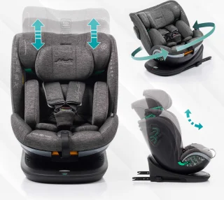 Babyauto Xperta i-Size 360° Isofix Autostoel Zwart