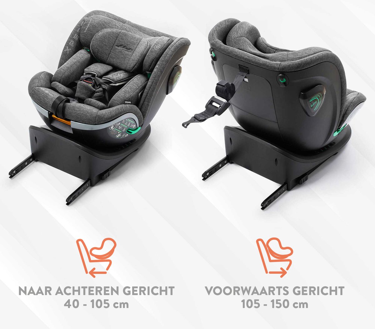 Babyauto Xperta i-Size 360° Isofix Autostoel Zwart