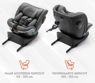 Babyauto Xperta i-Size 360° Isofix Autostoel Zwart