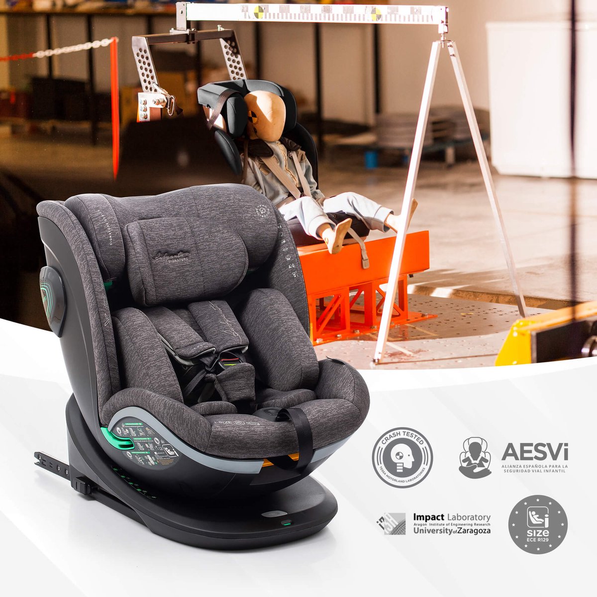 Babyauto Xperta i-Size 360° Isofix Autostoel Zwart
